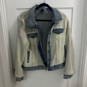 Stylish Sherpa Denim Jacket